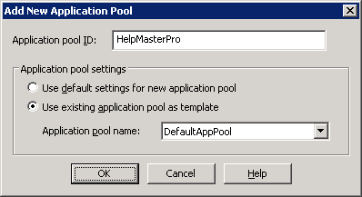 Creating an application pool in IIS 6
