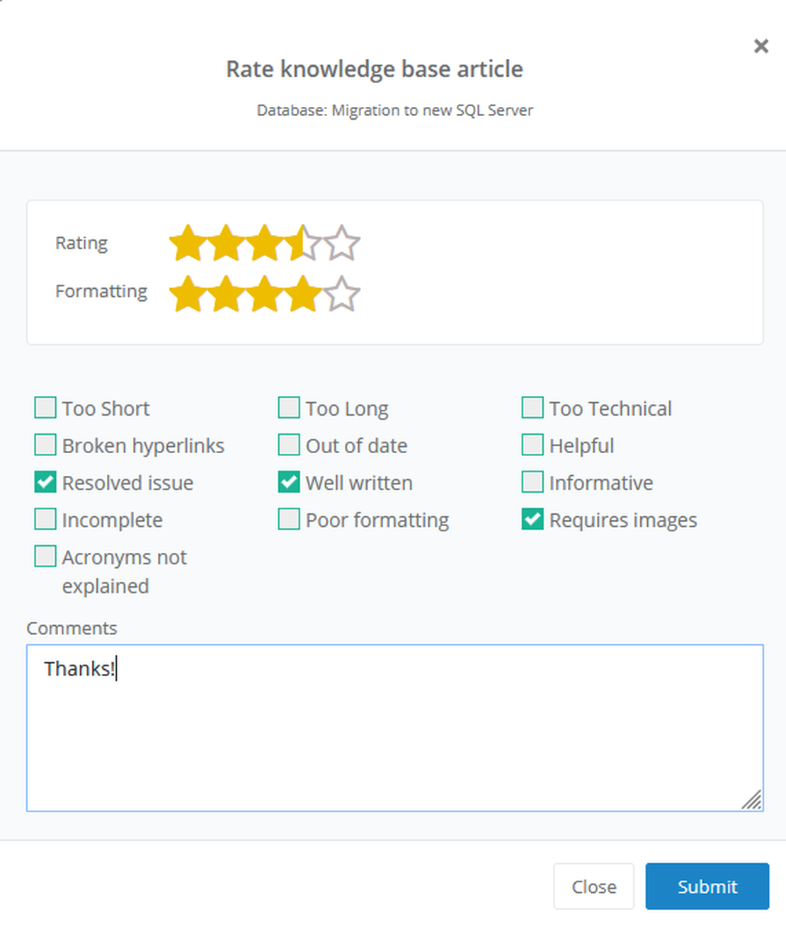 Customize the feedback system so that you get the stats you need
