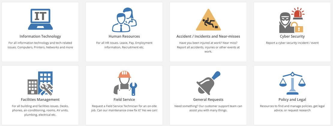 Use for helpdesk, service desk, facilities management, education, aged-care, and general business